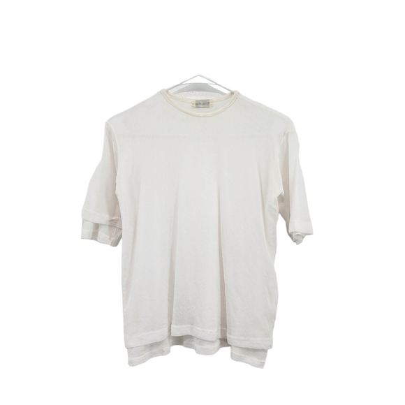 Krista Larson Tops - Krista Larson Women's Mesh Overlay Short Sleeves Top - OS